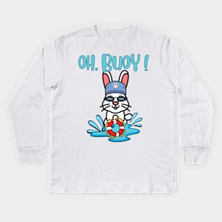 Oh Buoy - rabbit Kids Long Sleeve T-Shirt